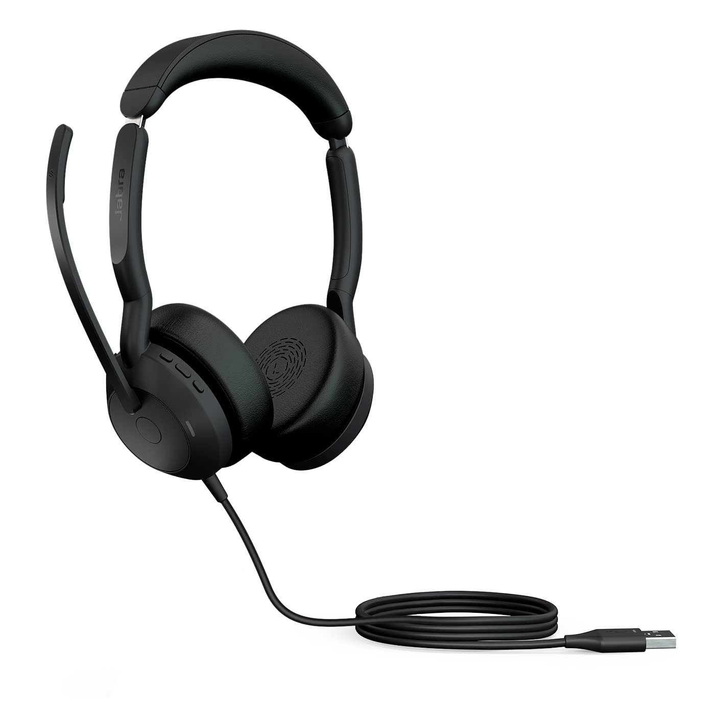Jabra Evolve2 50 Cuffie Stereo cablate con Jabra Air Comfort, microfoni con cancellazione del rumore, cancellazione attiva del rumore - Per tutte le principali piattaforme UC, Zoom, Google Meet - Nero