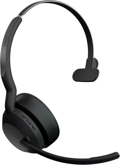 Jabra Evolve2 55 Mono Wireless Headset with Charging Stand, Air Comfort Technology, Noise-cancelling Mics, and Active Noise Cancellation - MS Teams Certified, Works with Other Platforms