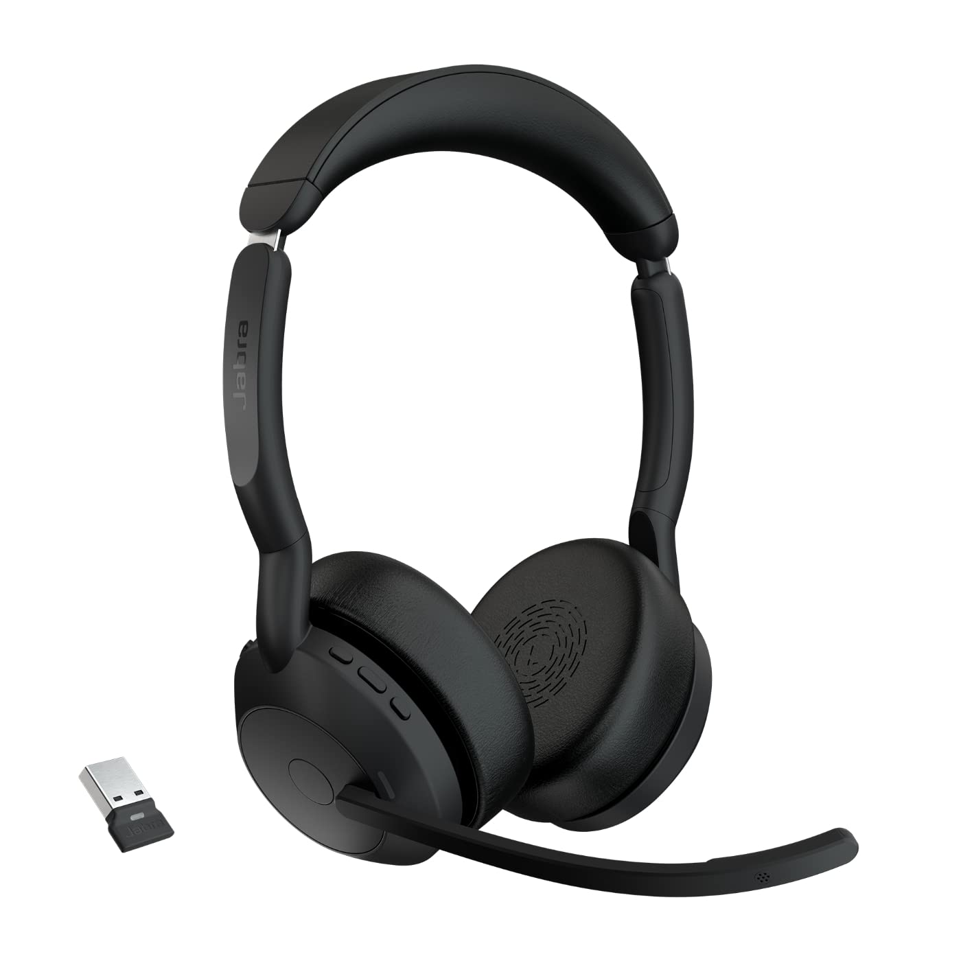 Jabra Evolve2 55 Cuffie Wireless Stereo con tecnologia Jabra Air Comfort, USB-A dongle, Tutte le piattaforme, Stereo