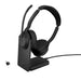 Jabra Evolve2 55 - schnurloses Stereo-Headset mit Ladestation Air Comfort - Mikrofone mit Geräuschunterdrückung und ANC - MS Teams Zertifiziert, mit Anderen Plattformen kompatibel - Schwarz