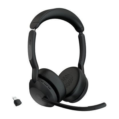 Jabra Evolve2 55 Cuffie Wireless Stereo con tecnologia Jabra Air Comfort, USB-A dongle, Ottimizzato per Microsoft Teams, Stereo