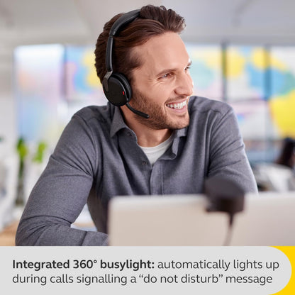 Jabra Evolve 2 65 Flex Cuffie Stereo Wireless Bluetooth, tecnologia di cancellazione del rumore Jabra ClearVoice e ANC ibrida Certificate per MS Teams Nero