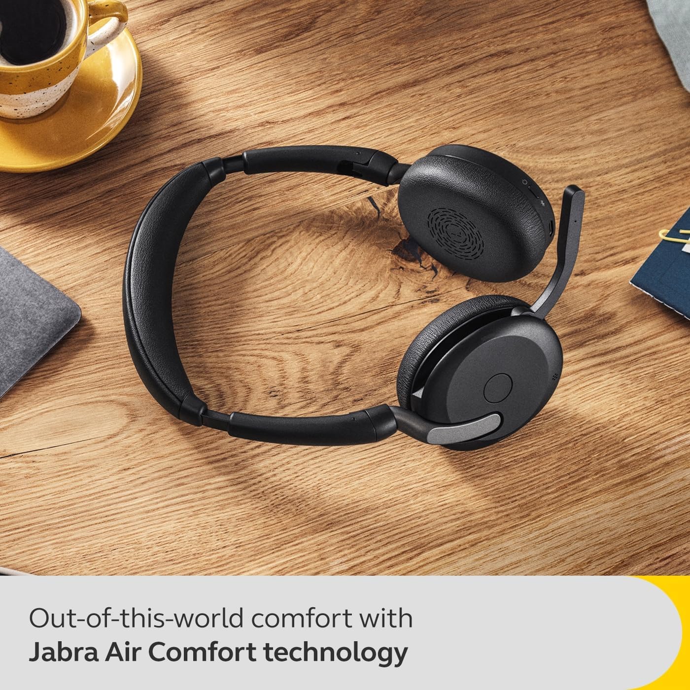 Jabra Evolve 2 65 Flex Cuffie Stereo Wireless Bluetooth, tecnologia di cancellazione del rumore Jabra ClearVoice e ANC ibrida Certificate per MS Teams Nero