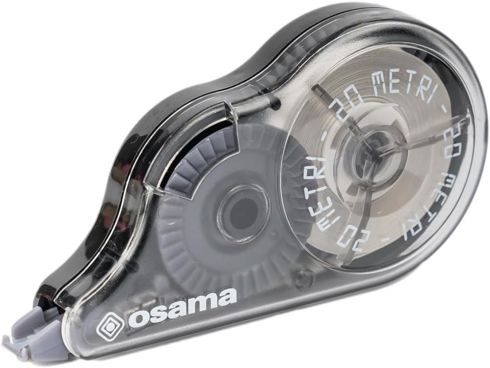 Osama - Cinta Correctora Blanca, Pack 36 Piezas, 20 M - Set Cintas Correctoras Ideal para Material Escolar, Papelería y Oficina para Borrar y Escribir de Inmediato con Alta Cobertura y Larga Duración