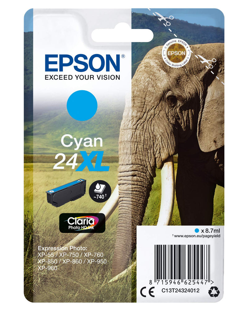 EPSON Elephant Ink Cartridge for Expression Photo XP-750 Series - Cyan