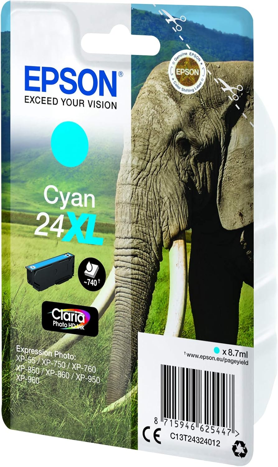 EPSON Elephant Ink Cartridge for Expression Photo XP-750 Series - Cyan