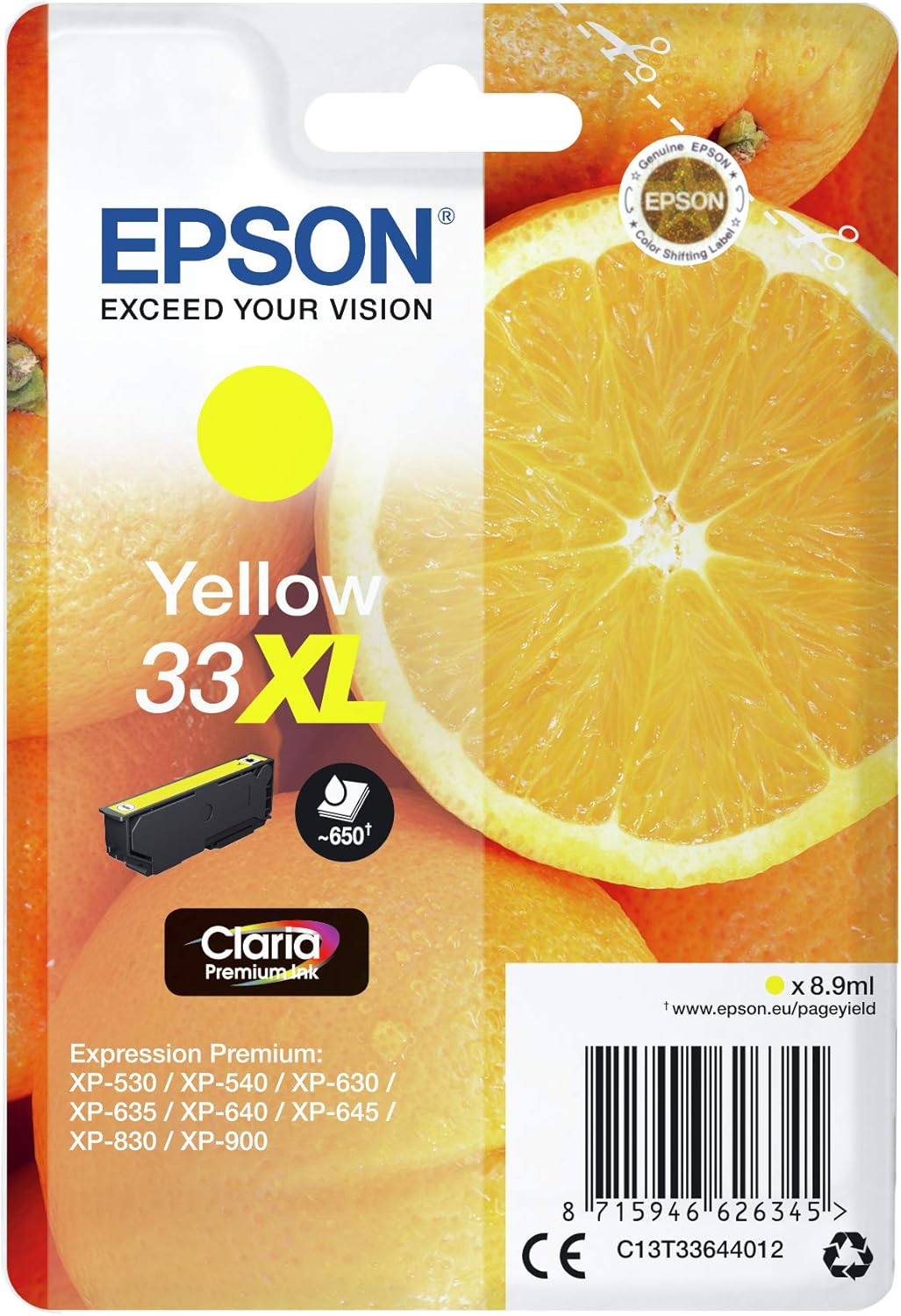 Epson C13T33644022 XL Original Inkjet Cartridges - Yellow