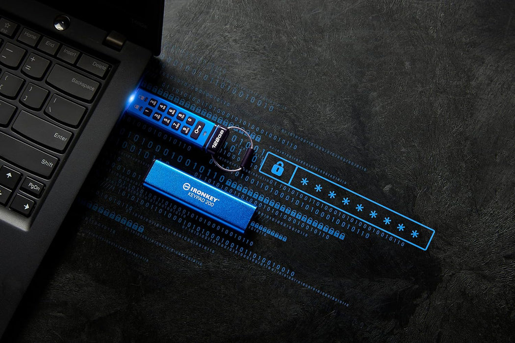 Kingston IronKey Keypad 200 Type -A hardware-encrypted USB Flash Drive FIPS 140-3 Level 3 (Pending) with XTS-AES 256-bit Hardware Encryption - IKKP200/