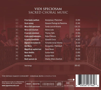 The Bevan Family Consort: Vidi Speciosam - Sacred Choral Music