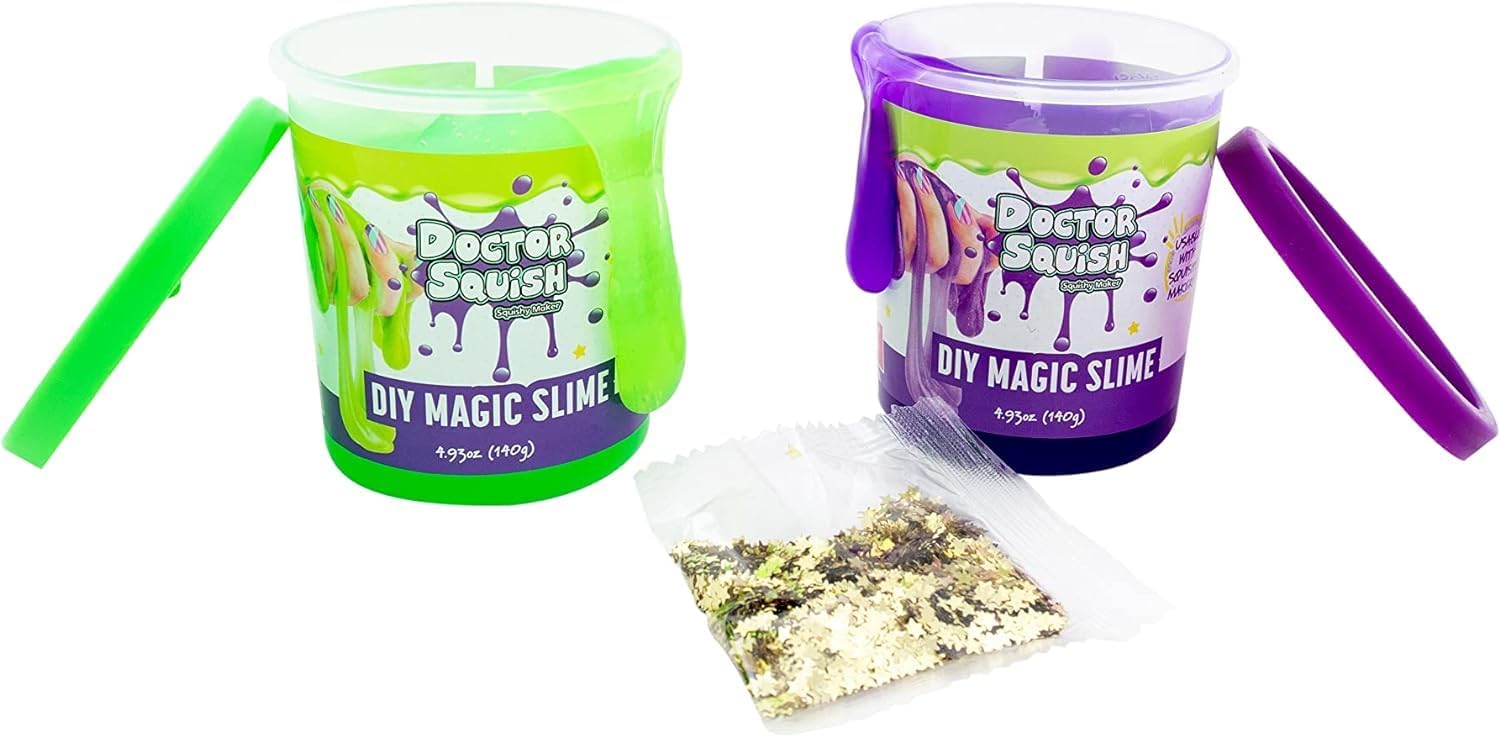 Doctor Squish - Magic Slime Double Set - Green and Purple - 280 Grams