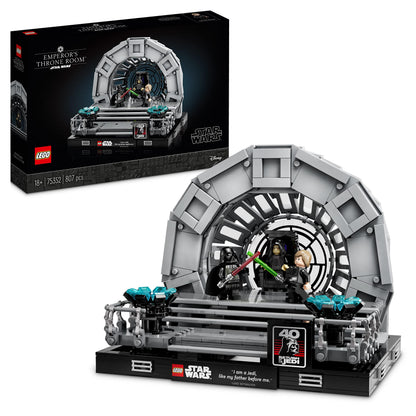 LEGO 75352 Star Wars Emperor's Throne Room Diorama, Return of the Jedi 40th Anniversary Lightsaber Dual Set, Collectible Gift for Adults with Luke Skywalker and Darth Vader Minifigures Single