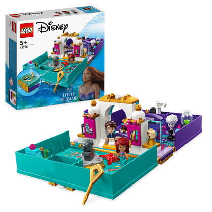 LEGO Disney Princess The Little Mermaid Story Book Buildable Toy with Ariel, Prince Eric and Ursula Micro Dolls plus Sebastian Figure, 2023 Film Playset, for Kids, Girls, Boys Aged 5 Plus 43213 Single