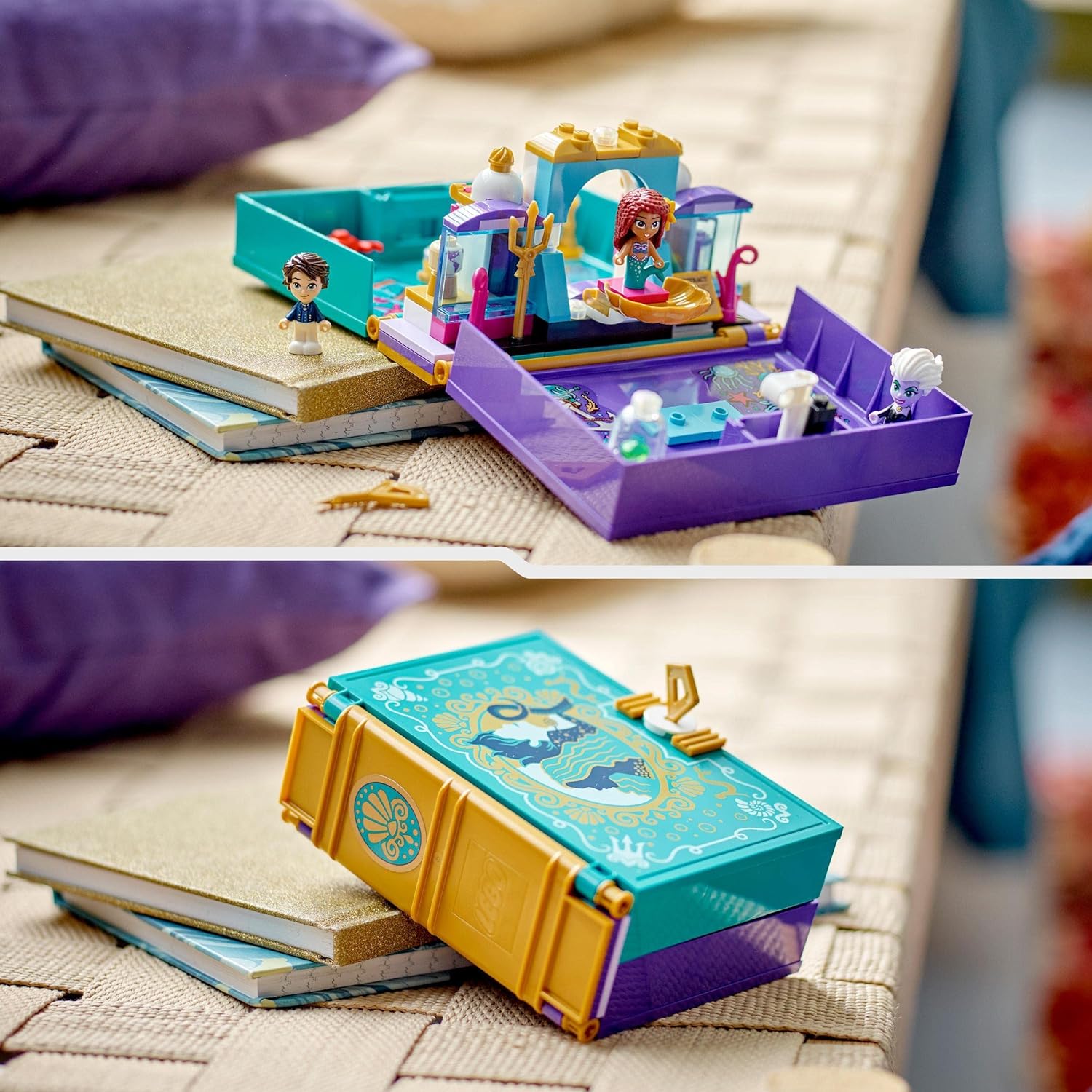 LEGO Disney Princess The Little Mermaid Story Book Buildable Toy with Ariel, Prince Eric and Ursula Micro Dolls plus Sebastian Figure, 2023 Film Playset, for Kids, Girls, Boys Aged 5 Plus 43213 Single