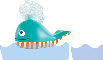 Hape Bubble Blowing Whale | Baby Squirt Toy for Bath Time Play, Blue