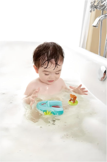 Hape E0217 Rubberboot met terugtrekmotor, kleurrijk