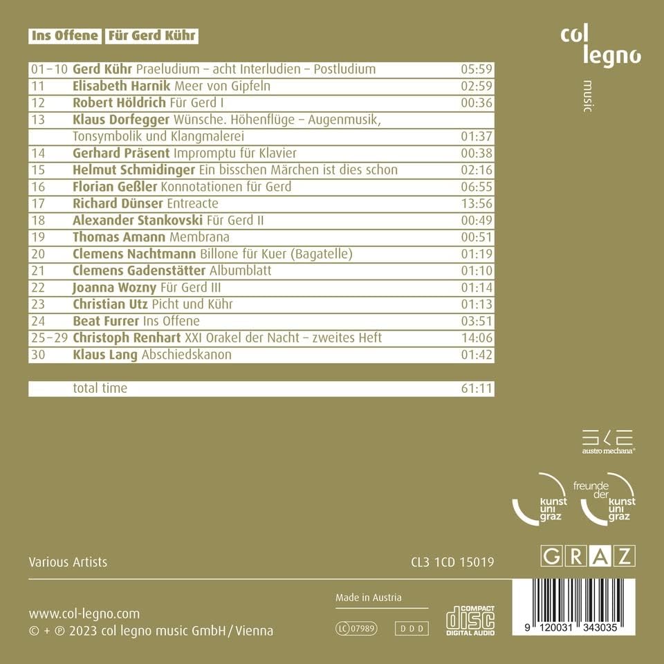 Ins Offene Fur Gerd Kuhr / Various
