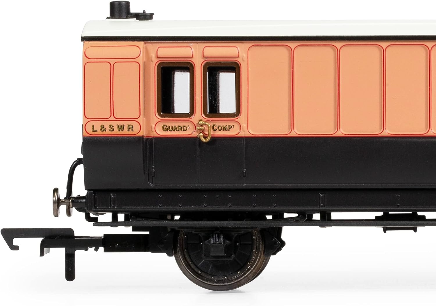 Hornby R40295 LSWR, 4 Wheel Coach, Passenger Brake, 82 - Era 2. Coach OO Gauge, Black