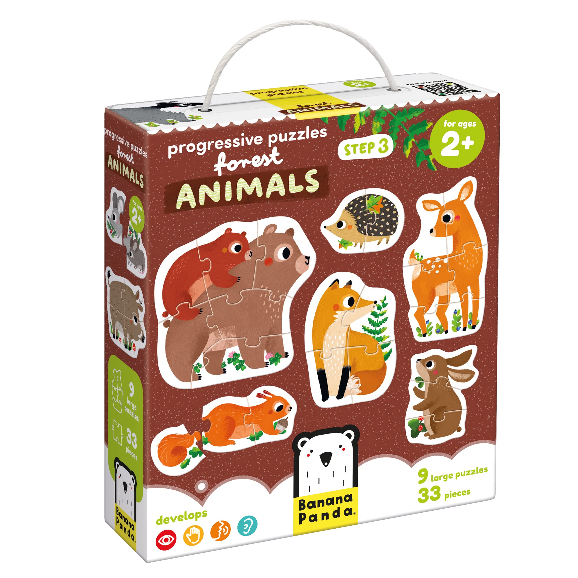 Banana Panda Schritt-für-Schritt-Puzzle Waldtiere 2+