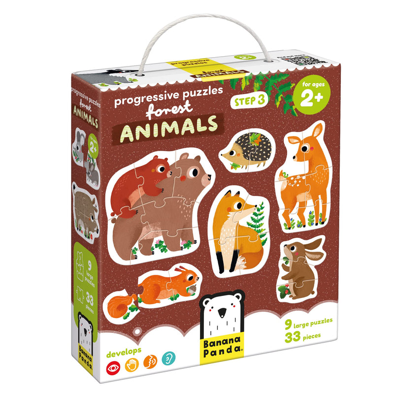 Banana Panda Schritt-für-Schritt-Puzzle Waldtiere 2+