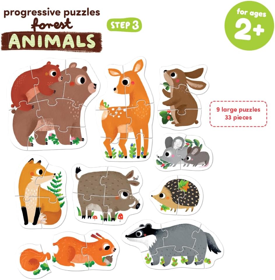 Banana Panda Schritt-für-Schritt-Puzzle Waldtiere 2+