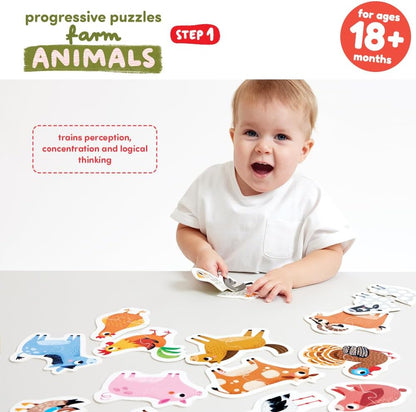 Banana Panda Schritt-für-Schritt-Puzzle Bauernhoftiere 18m+