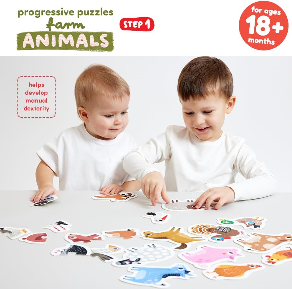 Banana Panda Schritt-für-Schritt-Puzzle Bauernhoftiere 18m+