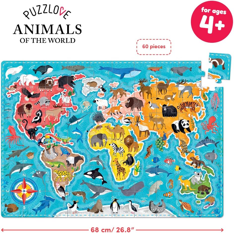 Banana Panda Puzzlove Jigsaw Puzzle - Animals of The World - 60 pcs