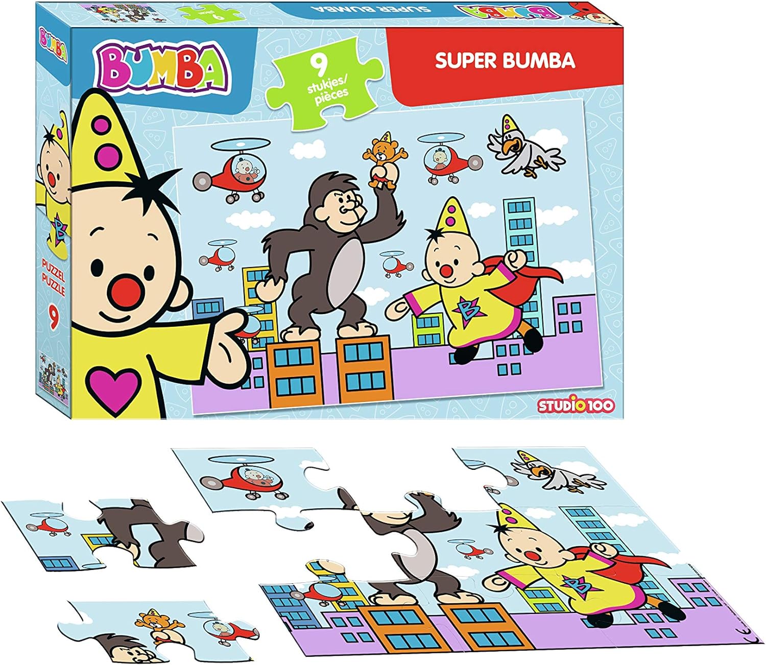Bumba - kartonnen puzzel van 9 stukjes - Super Bumba