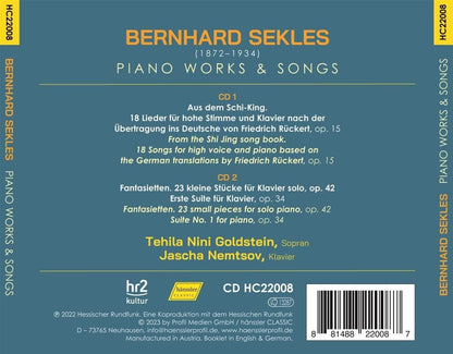 Bernhard Sekles: Piano Works & Songs