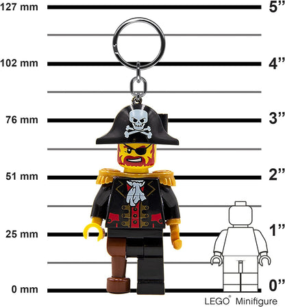 Llavero LEGO Icónico Capitán Barba Ladrillo Linterna LED Juguetes de regalo para niños - Figura de 76 mm de altura (KE23H) - 2 pilas CR2025 incluídas
