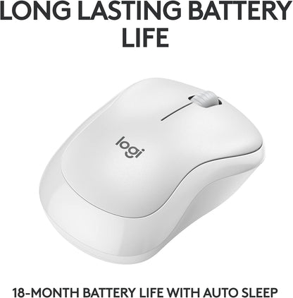 Logitech M240 Silent Bluetooth Mouse, Wireless, Compact, Portable, Smooth Tracking, 18-Month Battery, for Windows, macOS, ChromeOS, Compatible with PC, Mac, Laptop, Tablets