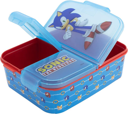 STOR Multiple Compartment Sonic Lunchbox School dinnerbox