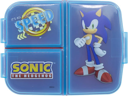 STOR Multiple Compartment Sonic Lunchbox School dinnerbox