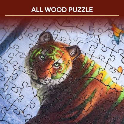Ravensburger Wooden Jigsaw Puzzle for Adults and Kids Age 14 Years Up - Jungle Tiger 500 Pieces