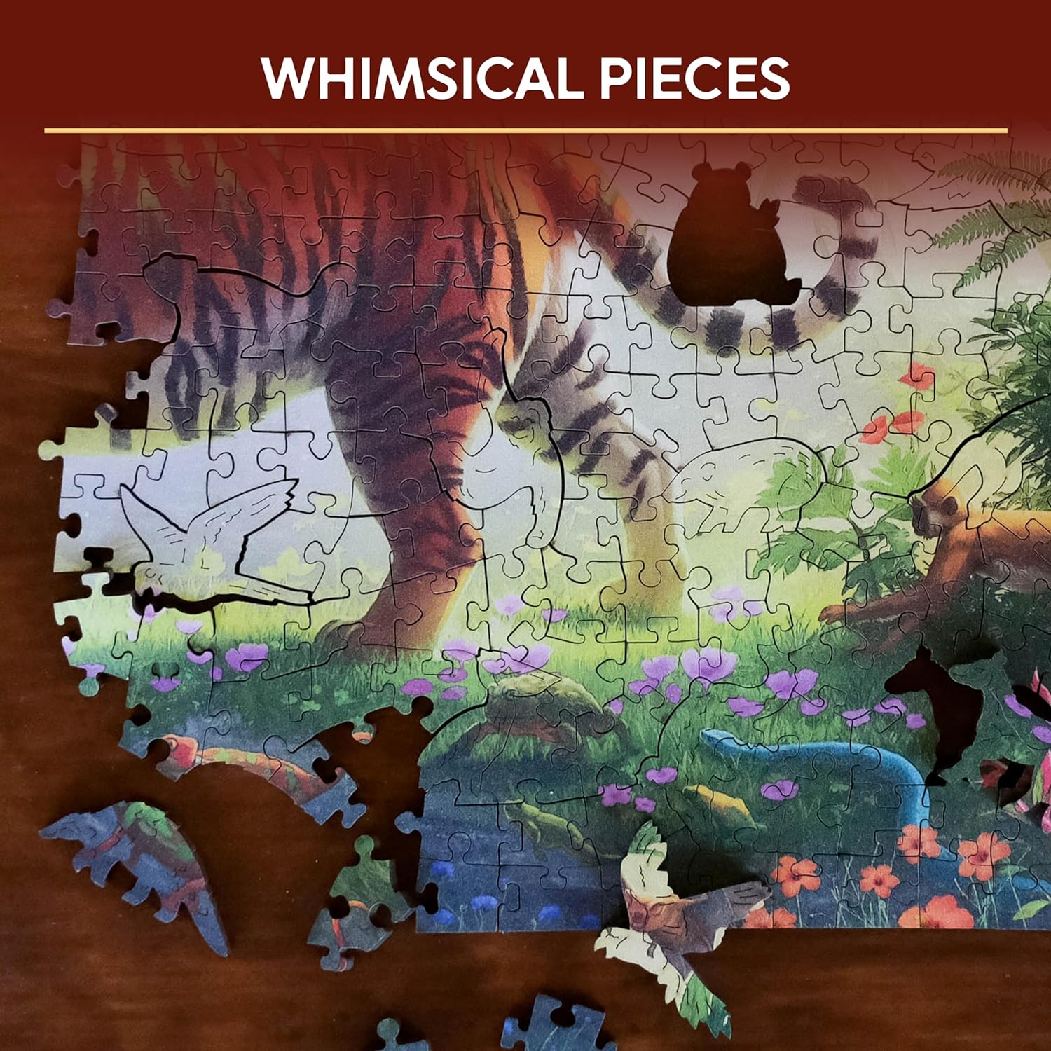 Ravensburger Wooden Jigsaw Puzzle for Adults and Kids Age 14 Years Up - Jungle Tiger 500 Pieces