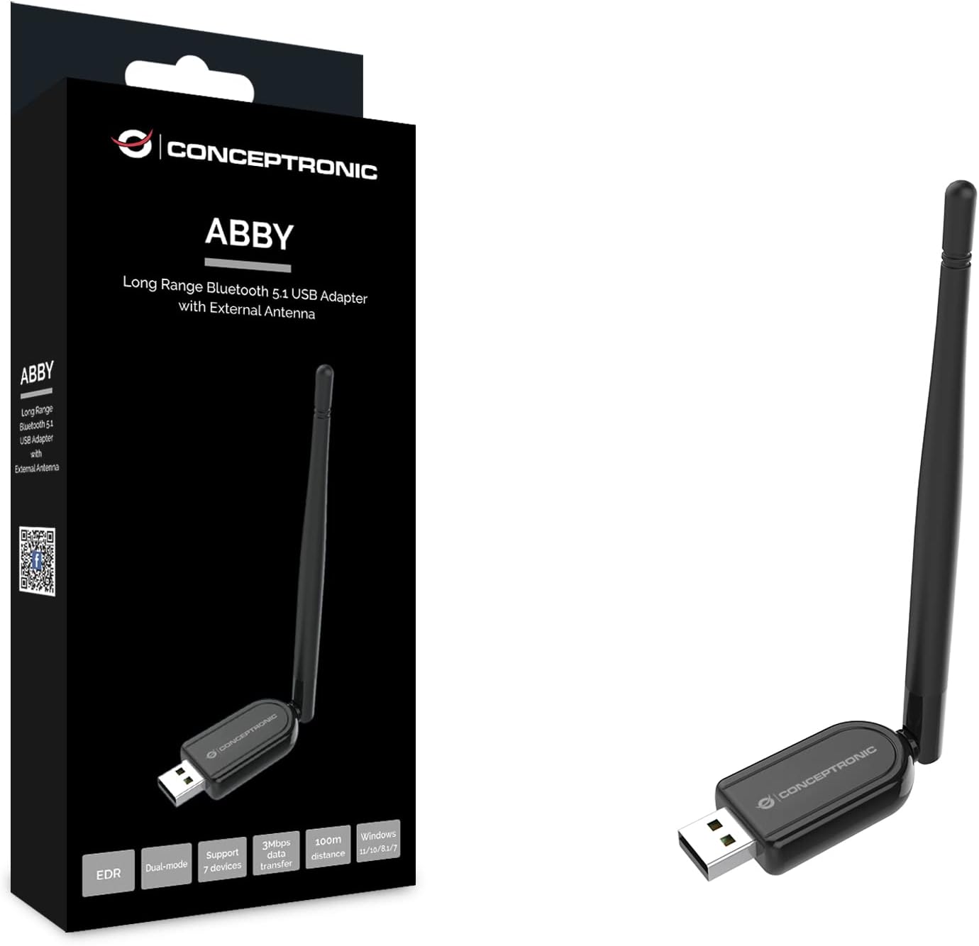 CONCEPTRONIC Bluetooth Adaptor 5.1 NanoUSB 10-20 m Black
