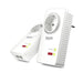 AVM FRITZ! 20002753 Powerline 1220E Set of 2 Adapters with Through Socket, Up to 1200 Mbps, 2 Gigabit LAN Ports, Plug and Play, Eco Mode, White/Red