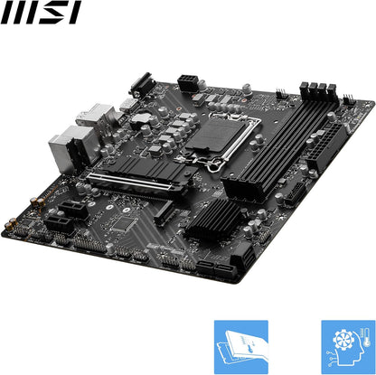 MSI PRO B760M-P DDR4 Motherboard, Micro-ATX - Supports Intel 12th & 13th Gen Core Processors, LGA 1700 - DDR4 Memory Boost 4800+MHz/OC, PCIe 4.0 x16 Slot, M.2 Gen4 Slots, various