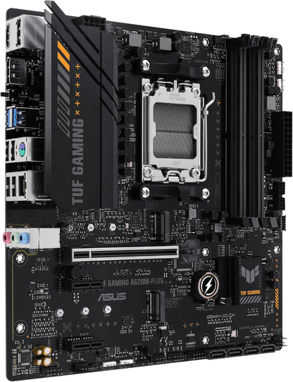 ASUS TUF GAMING A620M-PLUS Mainboard Sockel AMD A620 (Ryzen 7000, micro-ATX, DDR5 Speicher, PCIe 4.0, BIOS Flashback, USB 3.2 Gen 2, Aura Sync