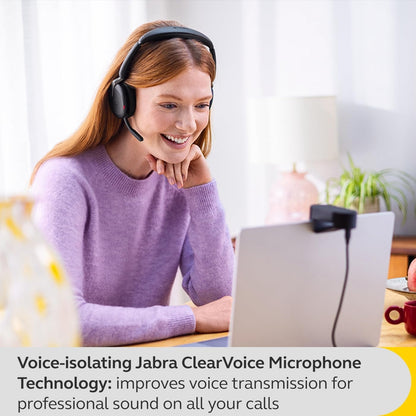 Jabra Evolve2 65 Flex - Wireless Stereo Headset with Bluetooth, Noise-cancelling Jabra ClearVoice Technology and Hybrid ANC - Certified for MS Teams - Black