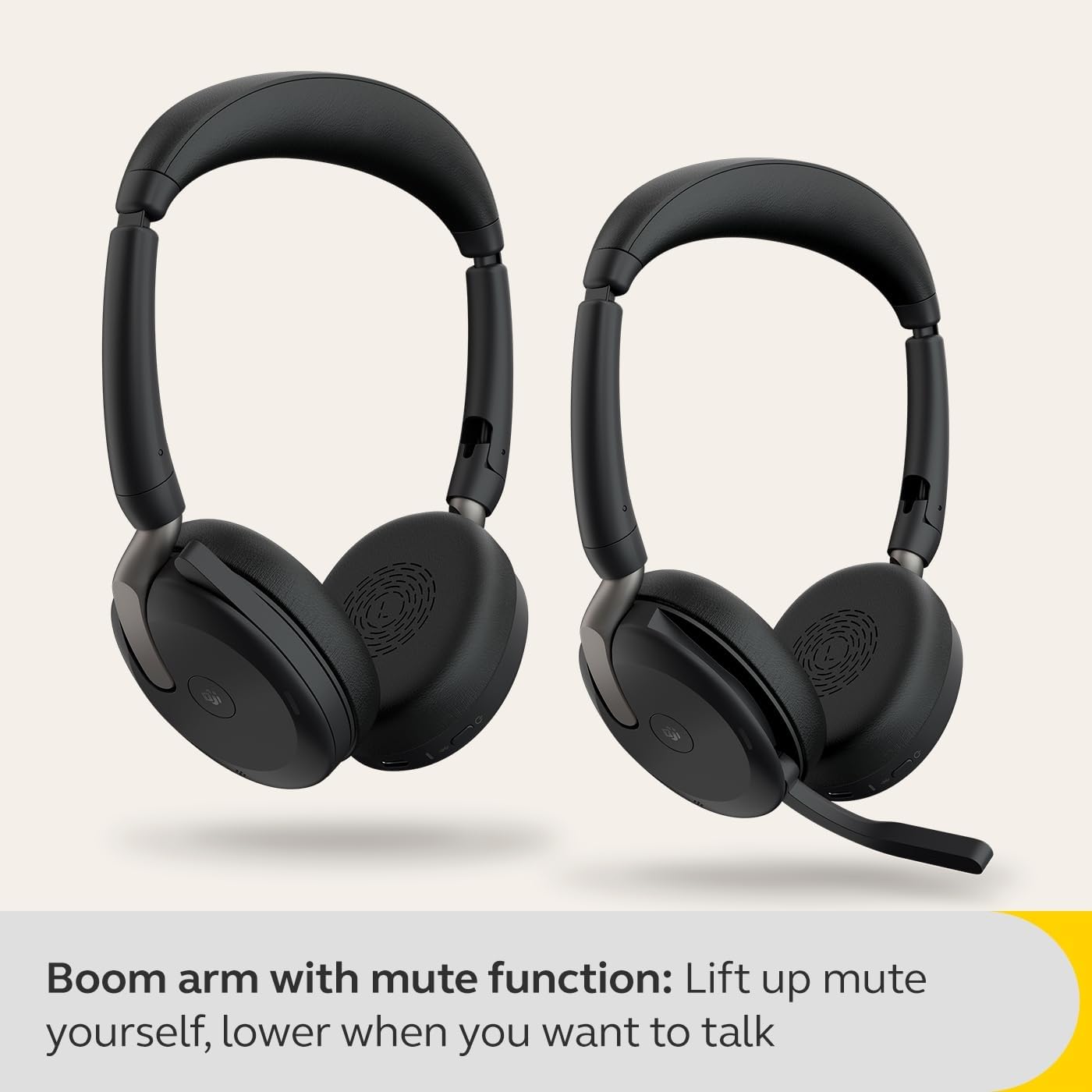 Jabra Evolve2 65 Flex - Wireless Stereo Headset with Bluetooth, Noise-cancelling Jabra ClearVoice Technology and Hybrid ANC - Certified for MS Teams - Black