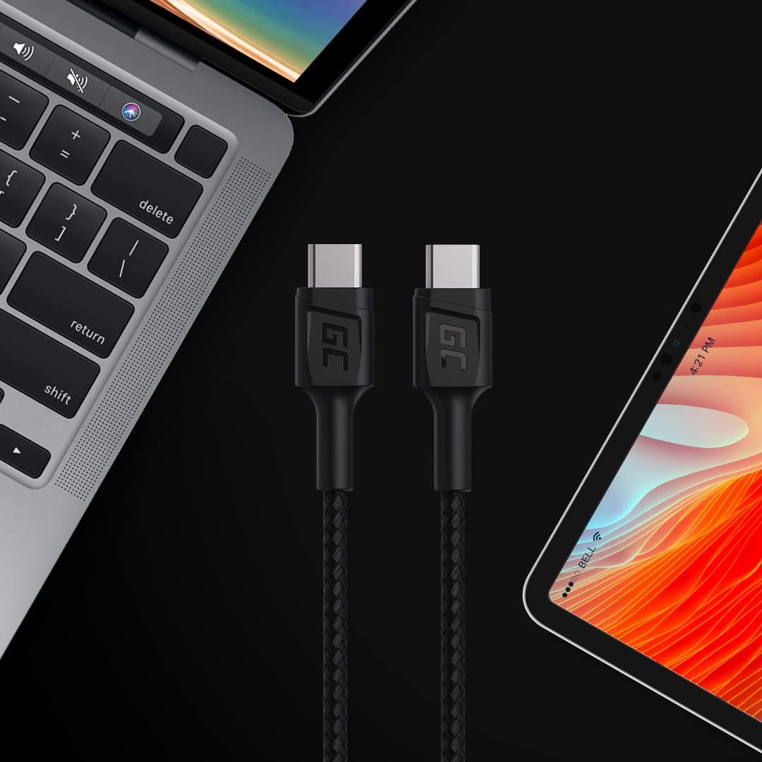 Green Cell USB C auf USB C Kabel 60W PD 3.0 120cm Typ C Ladekabel 60W Power Delivery USB-C Ladekabel kompatibel mit MacBook Air M2 iPad Air 5, iPad PRO 12.9 Samsung Galaxy S24 S23 S22 S21 usw.