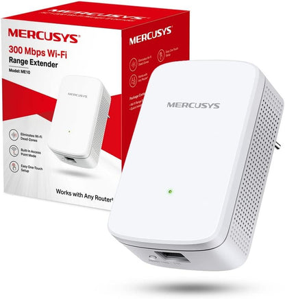 MERCUSYS TP-Link ME10 Ripetitore Wireless WiFi Extender e Access Point, Velocità Single Band 300Mbps, Porta LAN, Potenzia la tua Copertura Wi-Fi, Compatibile con Modem Router