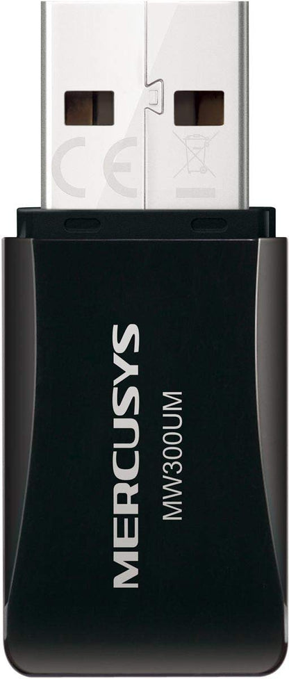 MERCUSYS Wireless Adapter MW300UM USB WiFi Dongle for PC Desktop Laptop, Support Windows 10/8.1/8/7/XP (32/64bit), by TP-Link