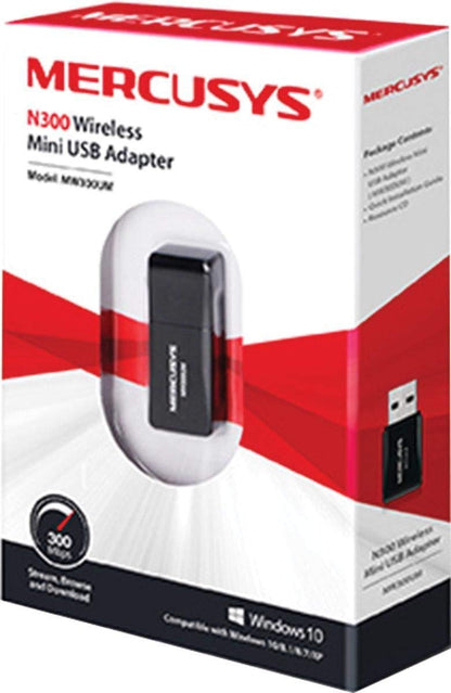 MERCUSYS Wireless Adapter MW300UM USB WiFi Dongle for PC Desktop Laptop, Support Windows 10/8.1/8/7/XP (32/64bit), by TP-Link