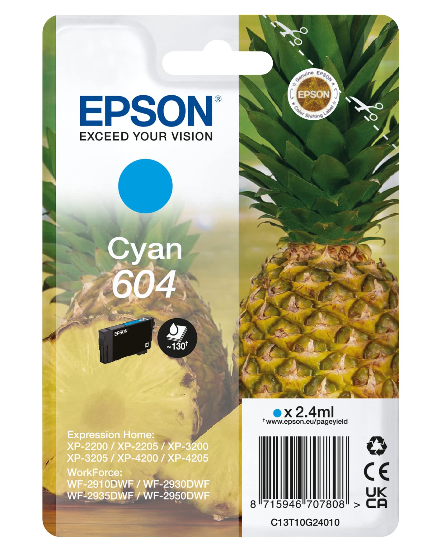Epson Ink/604 Pineapple 2.4ml CY SEC