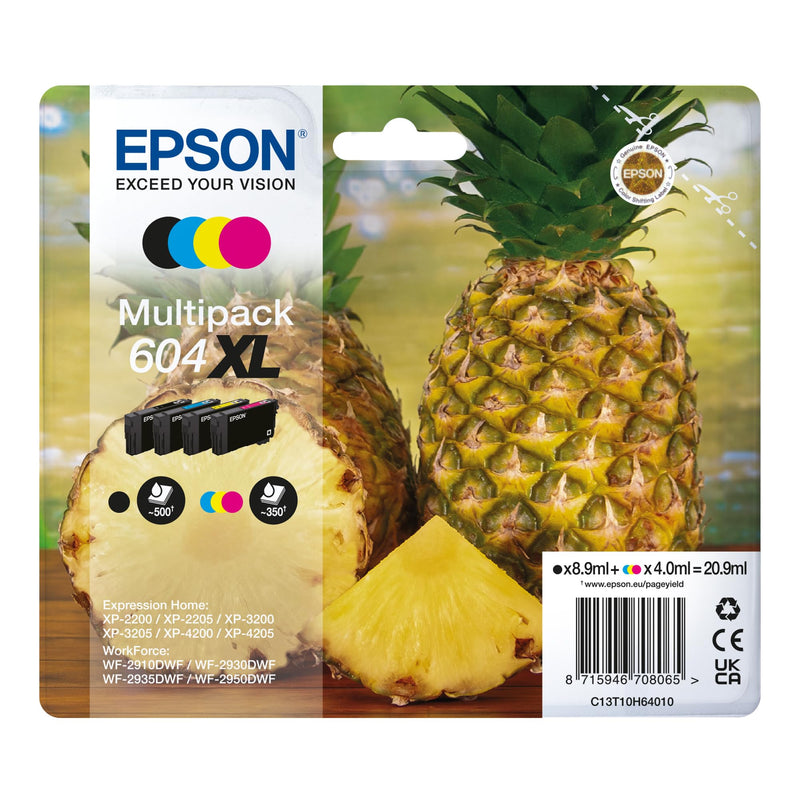 Epson 604XL Pineapple, Genuine Multipack, 4-colours Ink Cartridges