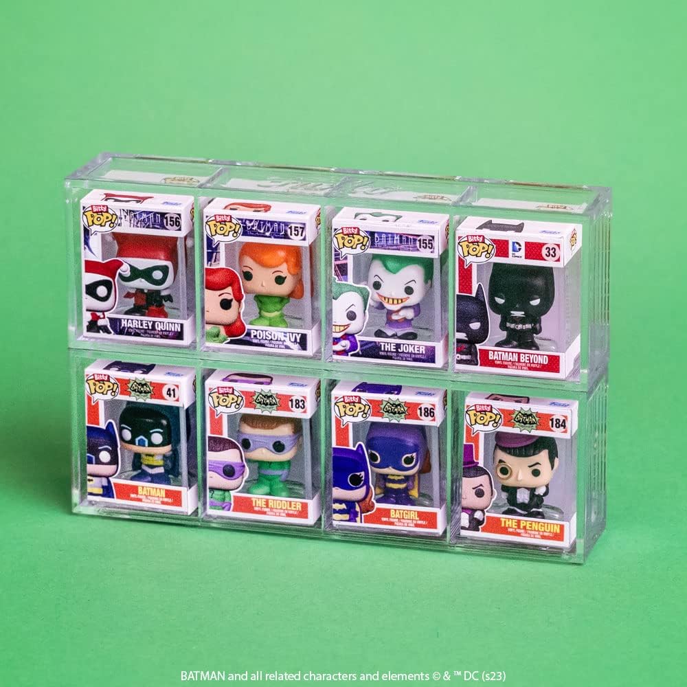 Funko Bitty POP! DC - Batman, Robin, Scarecrow and A Surprise Mystery Mini Figure - 0.9 Inch (2.2 Cm) - DC Comics Collectable - Stackable Display Shelf Included - Gift Idea - Party Bags Stocking