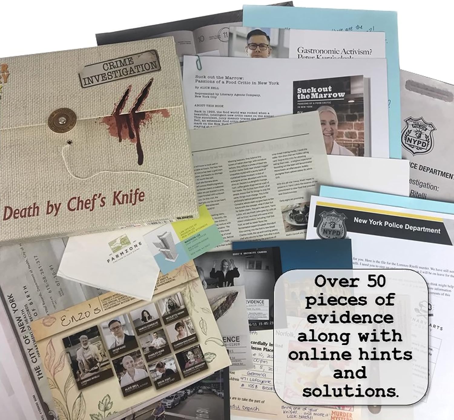 University Games Murder Mystery Case File A Chef's Knife, 33283, For age 12 years and over