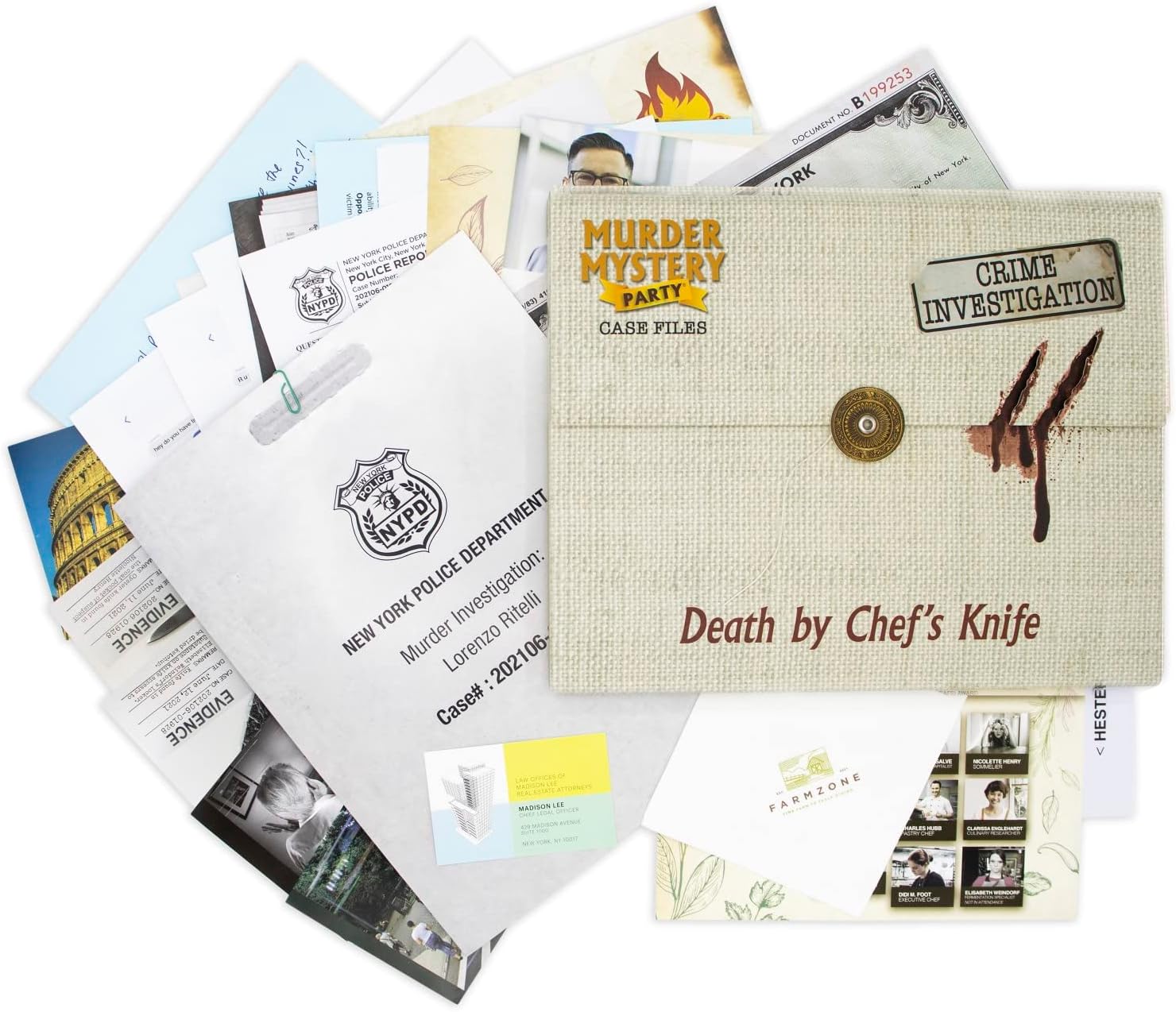 University Games Murder Mystery Case File A Chef's Knife, 33283, For age 12 years and over
